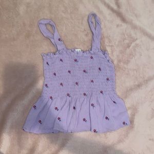 Purple Tank With Flowers